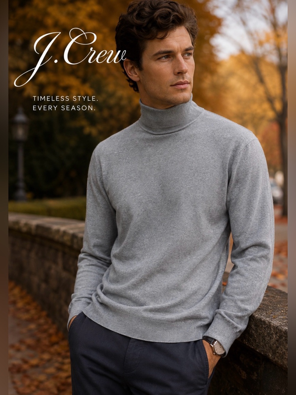 J CREW Cotton Gray Turtleneck Men’s Shirt Sz Medium